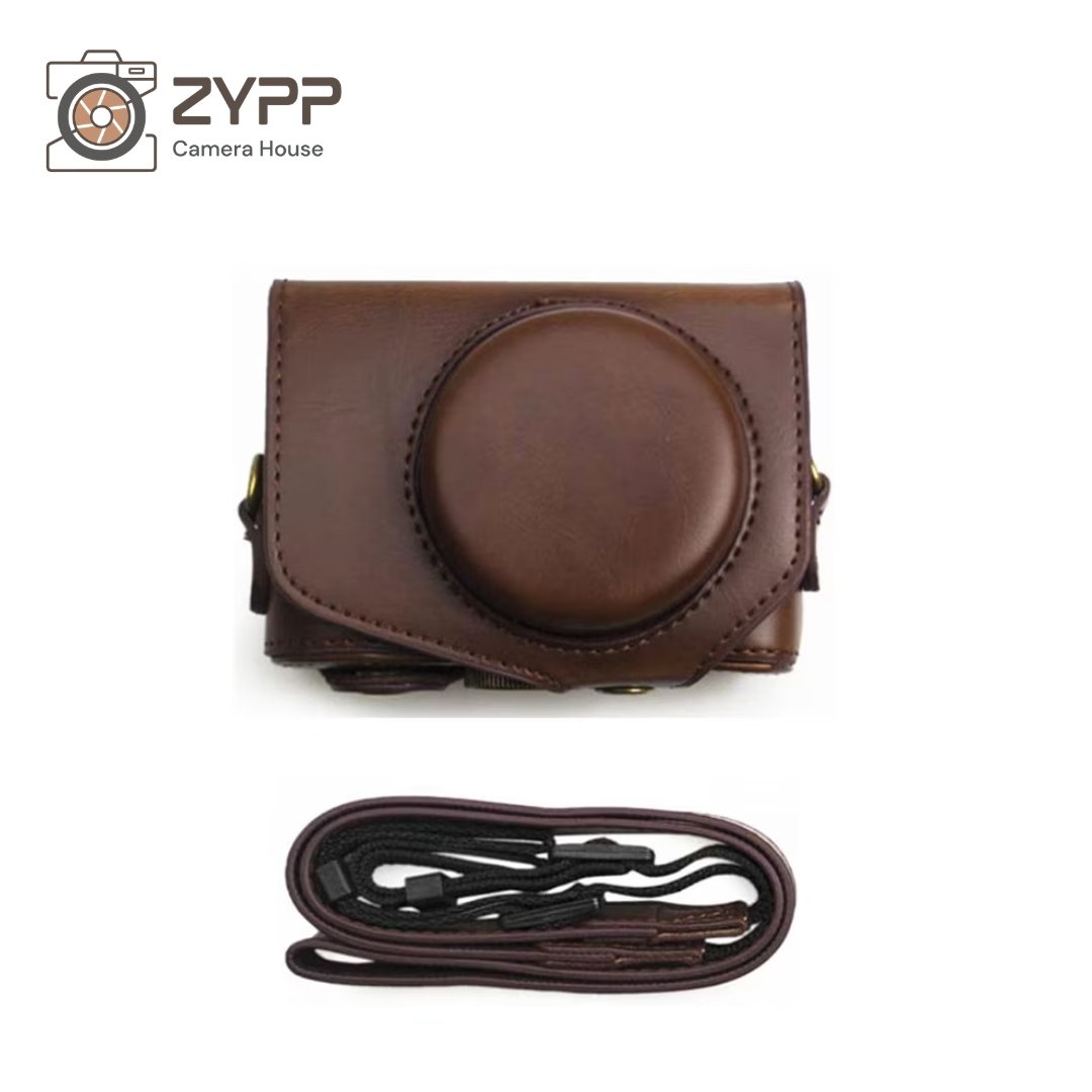 Canon G7X Mark III Pu Leather Camera Pouch (Brown)