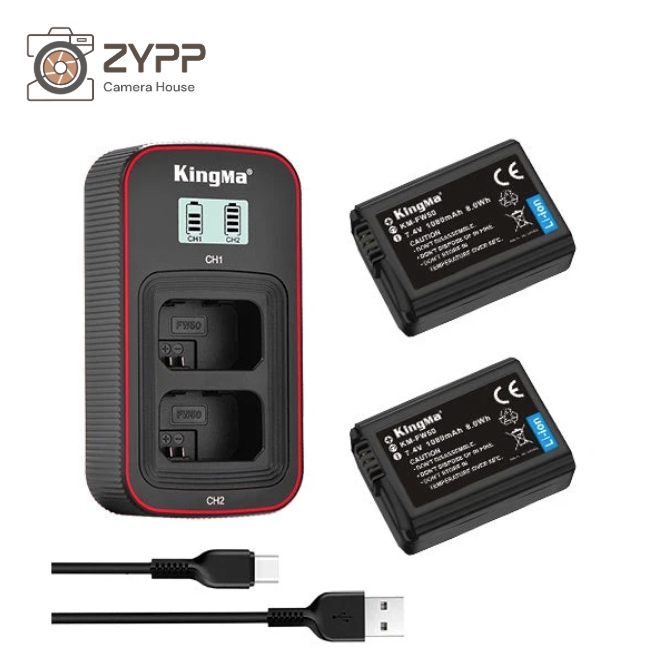 Kingma Sony FW-50 2 Batteries + Dual Charger
